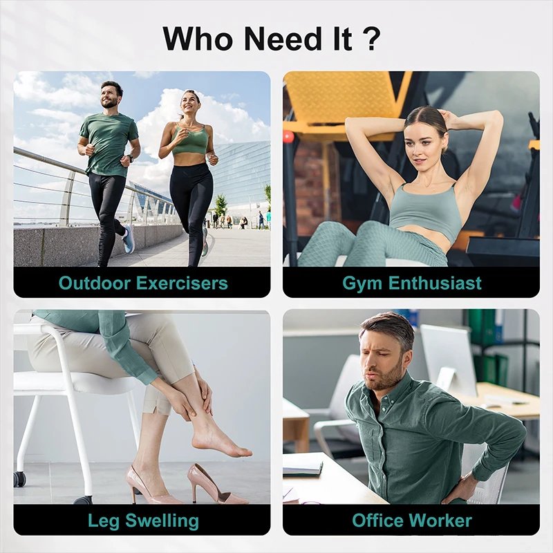 Nekteck 1 Pcs Air Pressure Leg Massager Cordless Foot Massage Boots Kneading Squeeze Deep Relaxation Calf with Storage Bag