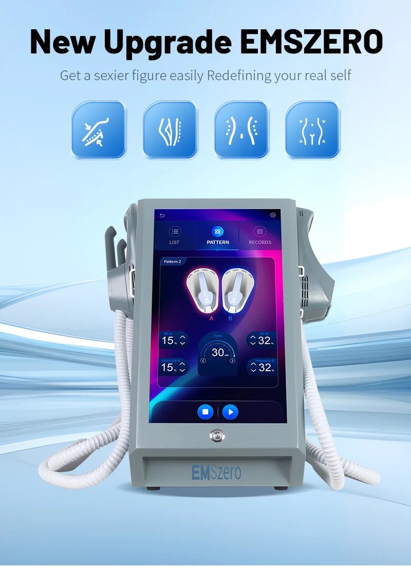 Professional RF EMSzero Body Sculpting Machine Electric EMS Fat Burning Slimming Muscle Stimulator 15 Tes 6500W 5 Handle Neo