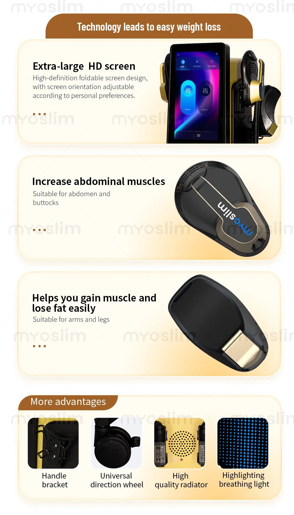 EMS Body Professional Body Shaping Device 6500W Large Screen Slimming And Body Shaping Electromagnetic Stimulation For Muscles