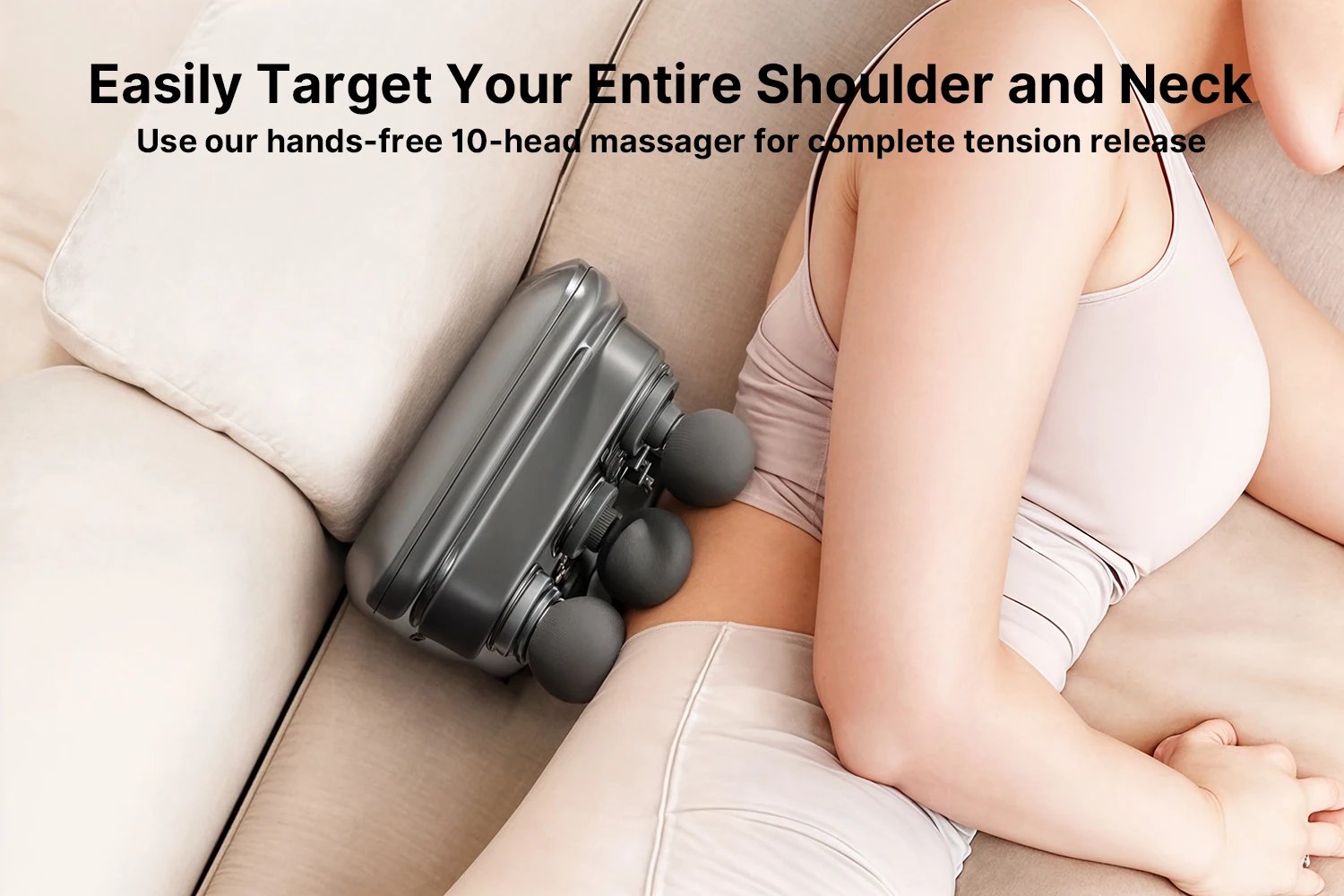 1pc Ten Head Percussion Massage Gun: USB Rechargeable, Deep Tissue Muscle Relaxation, 9 Intensity Levels, Silent