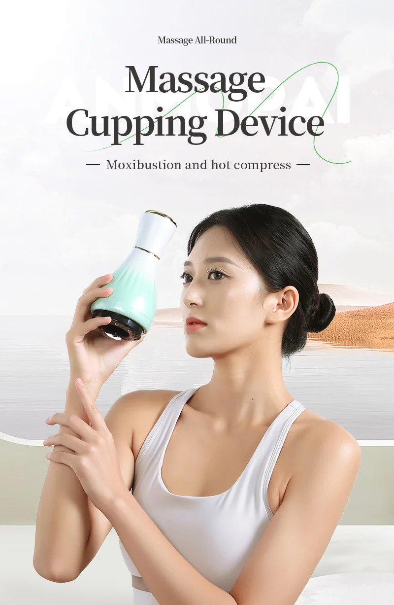 Electric Cupping Kit for Massage Moxibustion Therapy with Heat Massage Tool Lymphatic Drainage Massager Pain Relief for Back