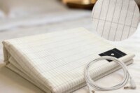 Grounding Sheet with Grounding Cord Organic Cotton and 10% Silver Fiber Materials Natural Wellness Antistatic Release Stress