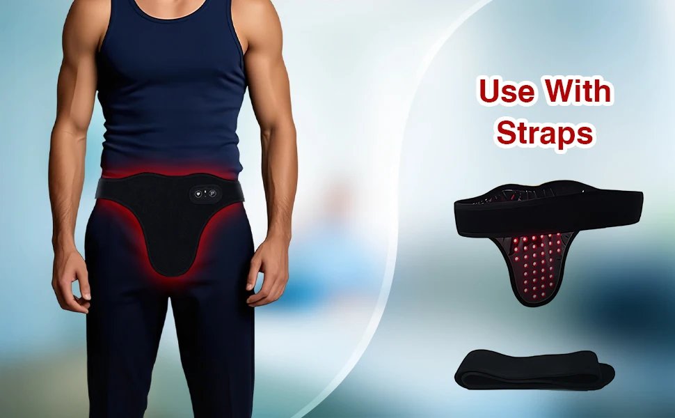Red Light Therapy for Male Wellness,Rechargeable Wireless 660&850nm Near Infrared Light Therapy Pad for Prostate Therapy for Men