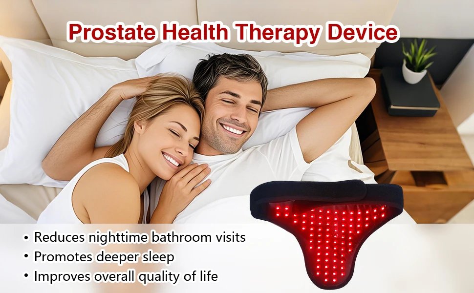 Red Light Therapy for Male Wellness,Rechargeable Wireless 660&850nm Near Infrared Light Therapy Pad for Prostate Therapy for Men
