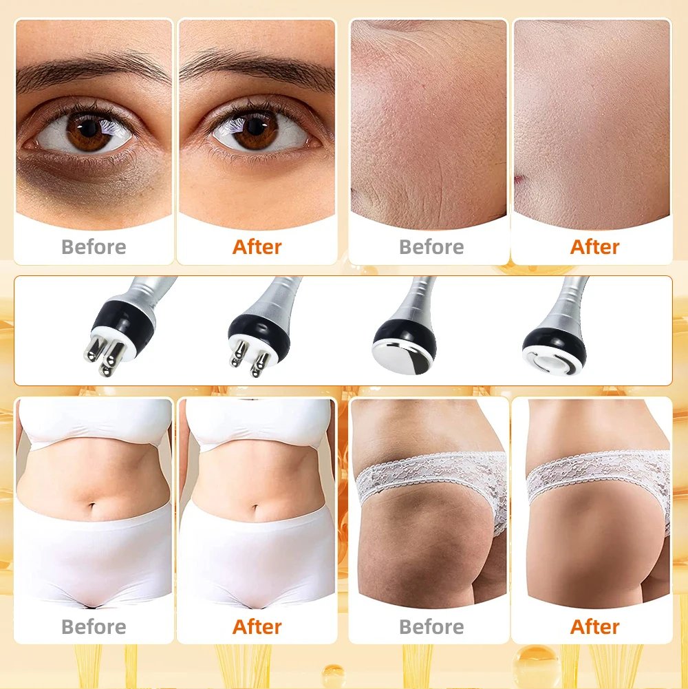 4 IN 140K Cavitation Ultrasonic Body Slimming Machine  Beauty Device Facial Massager Skin Tighten Face Lifting Vacuum Suction