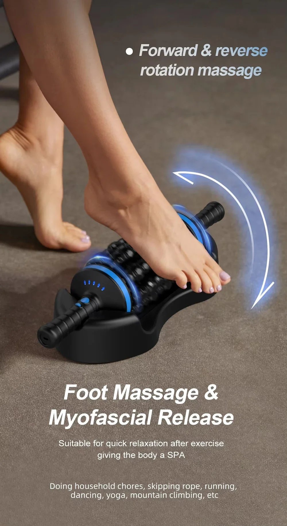 NEW Cordless Roller Body Massage Rechargeable Vibrators 360 Rolling Percussive Massager Muscle Relaxation Back Foot Leg Relaxer