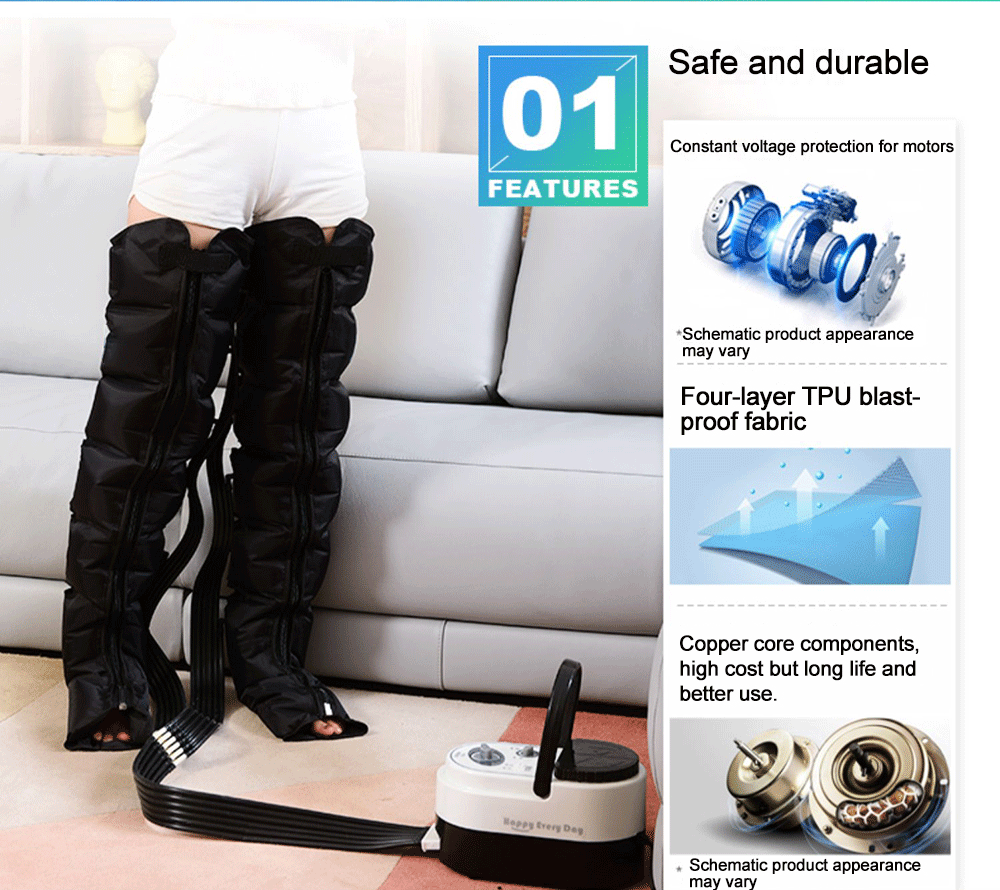 Thigh Air Compression Pressure Massager,Relieve Varicose Veins,Promote Blood Circulation,Relieve Thrombus,Leg Massager Machine