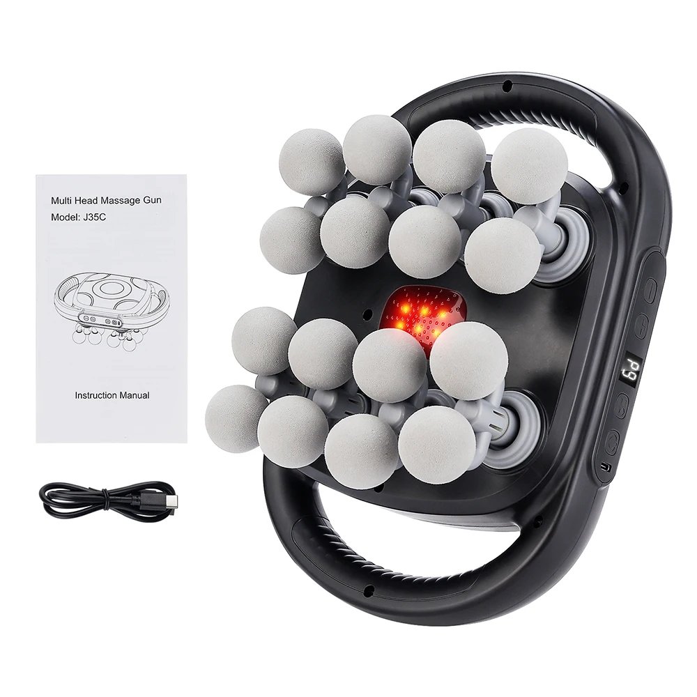 16-Head Fascia Gun High-Frequency Vibration Body Massage Gun Waist and Back  Massager Neck Shoulder Massager Muscle masajeador