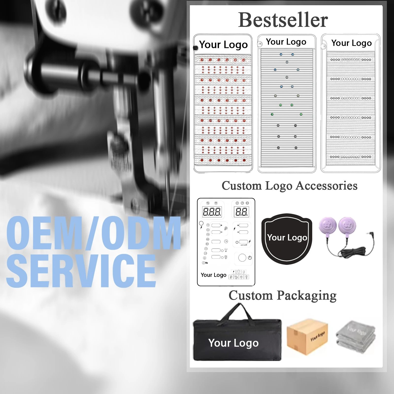 Luxuryade K190 PEMF Therapy Tourmaline Mat Photon Body Negative Ion Infrared Heating Bio NIR  Massage Home Mattress