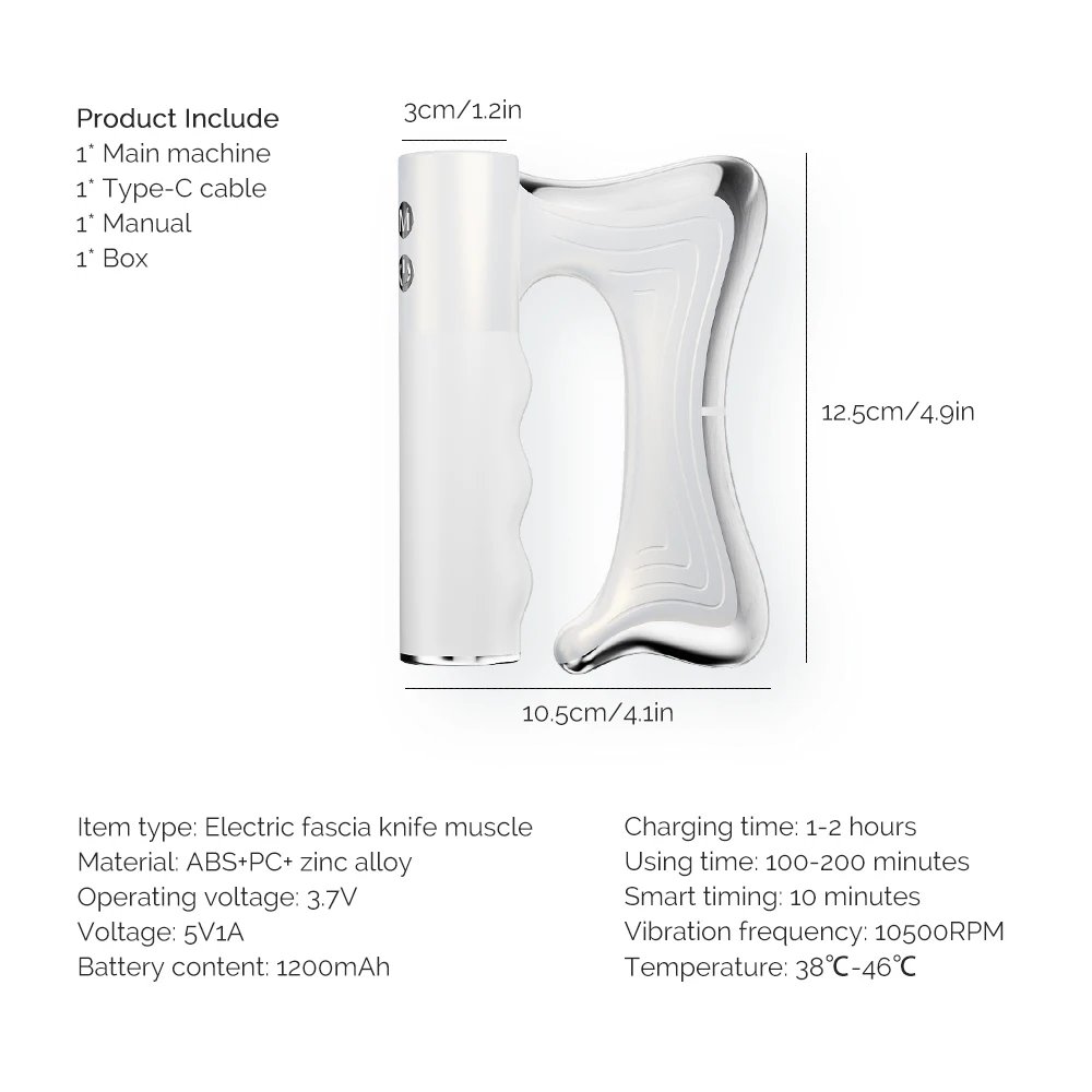 Electric Fascia Massager Body Massage Muscle Scraper Fascia Knife Fitness Vibration Muscle Relaxation Body Lifting Massage Blade