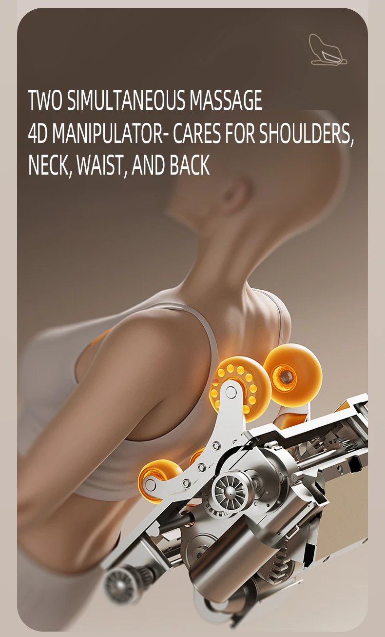 4D+3D Healthcare Massage Recliner Chair with Health Detection Zero Gravity Shiatsu Massage Chair With Stretch Body Scan, Heated