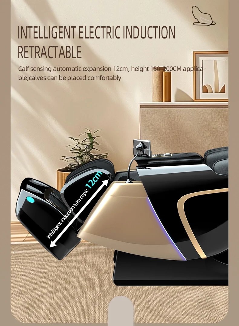 4D+3D Healthcare Massage Recliner Chair with Health Detection Zero Gravity Shiatsu Massage Chair With Stretch Body Scan, Heated