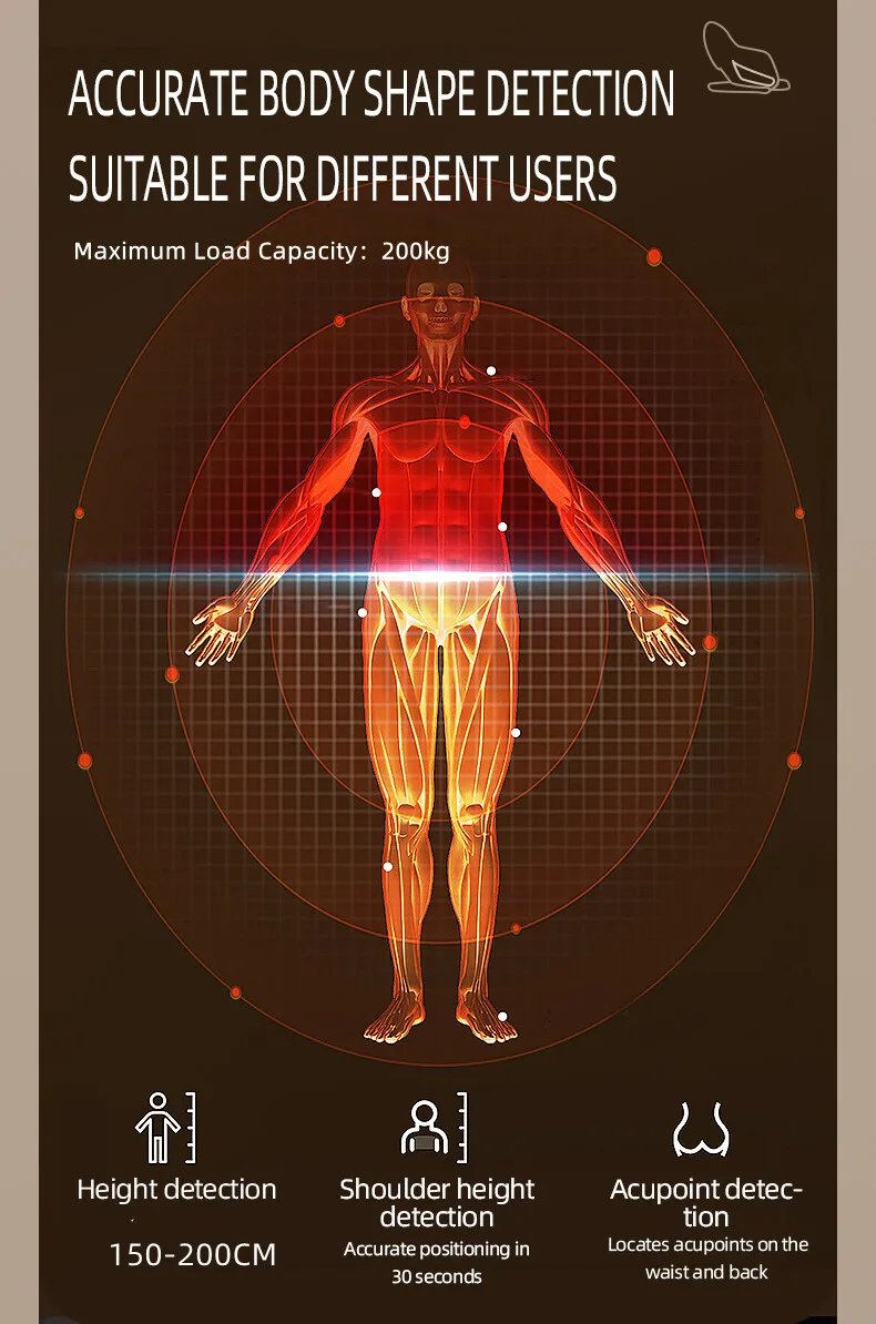 4D+3D Healthcare Massage Recliner Chair with Health Detection Zero Gravity Shiatsu Massage Chair With Stretch Body Scan, Heated