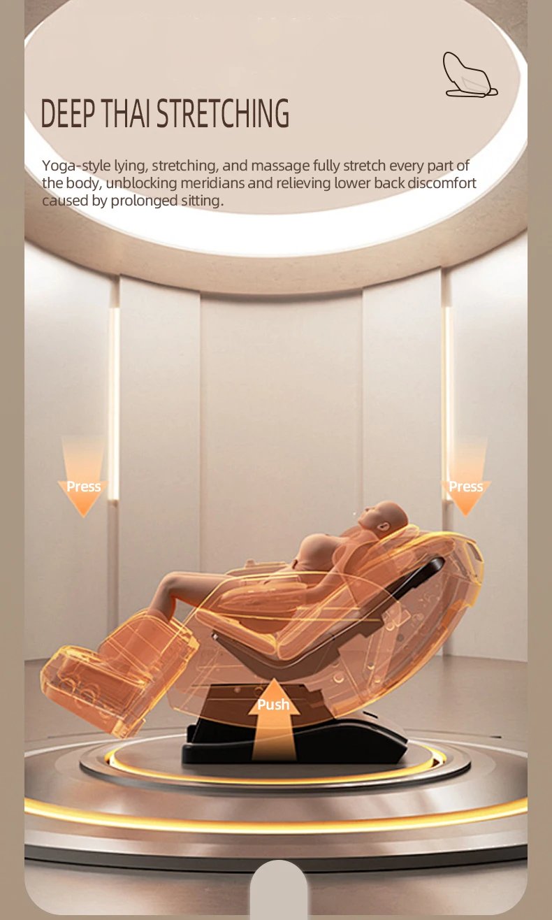 4D+3D Healthcare Massage Recliner Chair with Health Detection Zero Gravity Shiatsu Massage Chair With Stretch Body Scan, Heated