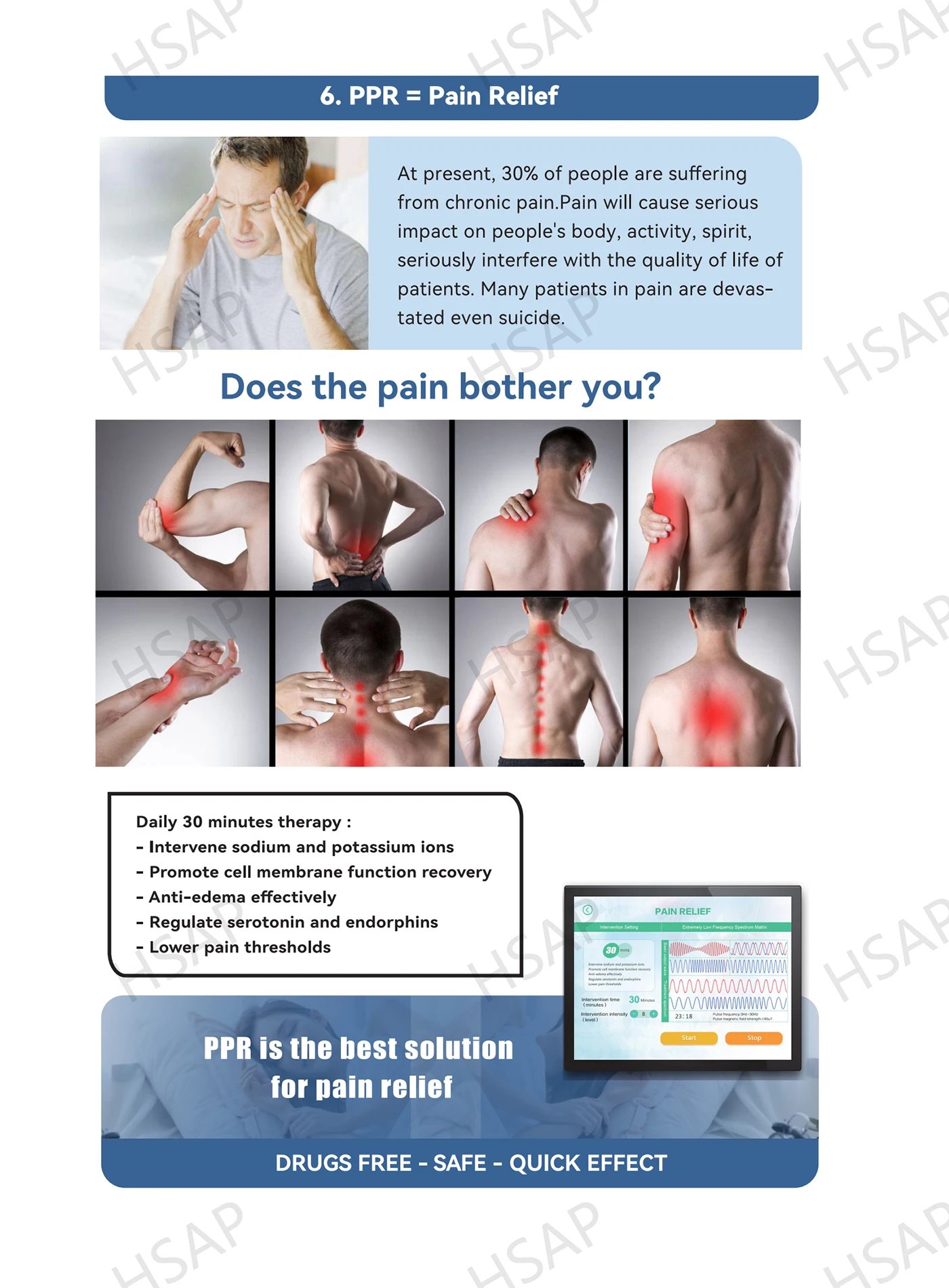 Portable home type Sleep therapy apparatus human body pain relief machine multi-functional PEMF magnetic therapy device