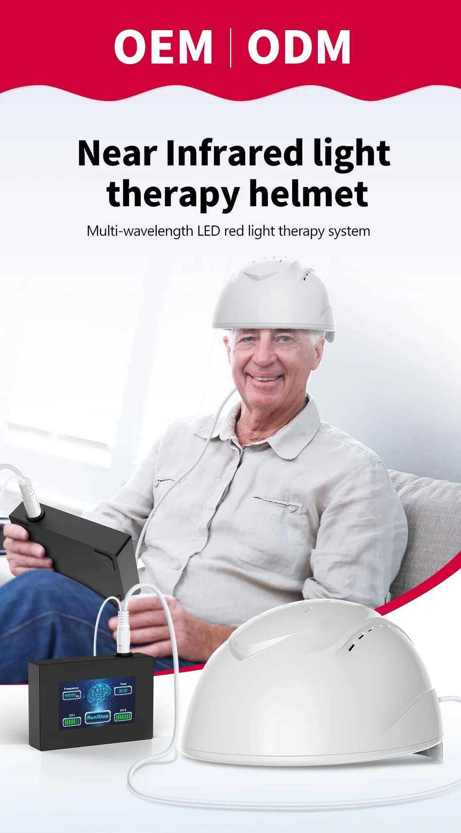 Transcranial Magnetic Brain Photobiomodulation Infrared 810nm Neurofeedback Therapy Machine Pdt Treatment Photodynamic