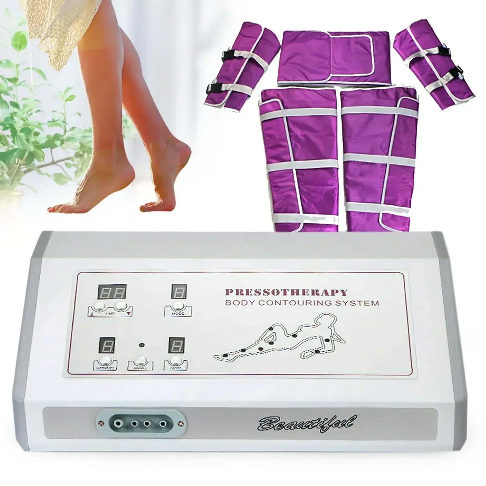Pressotherapy Machine for Body Legs Abdomen Complete Lymphatic Drainage Anti-Cellulite Compression Professional Infrared Device