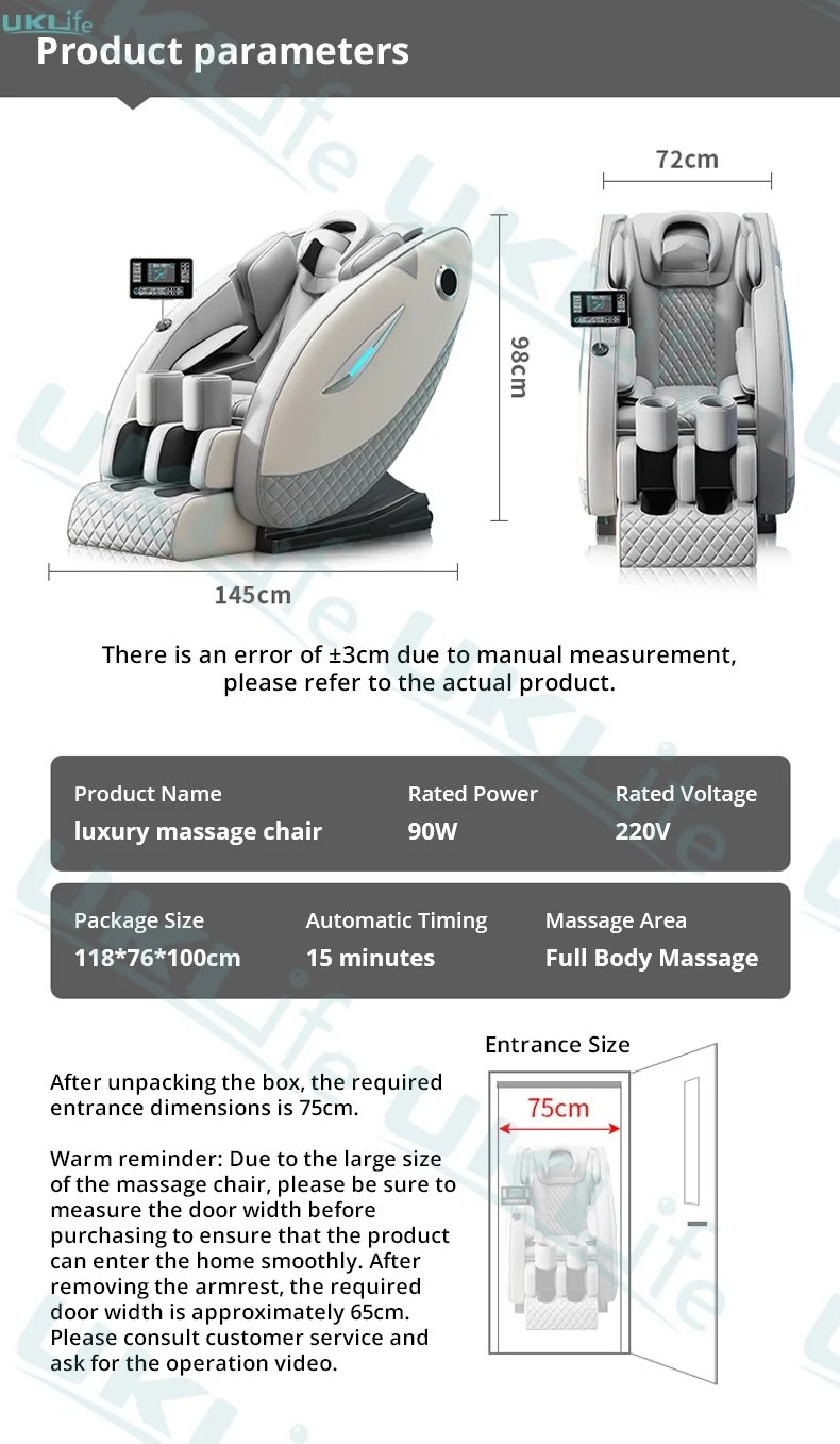 Three Year Warranty Home 4D Heating Massage Chairs Multifunctional Full Body Air Bag Wrapped Zero Gravity 3D Massage Office Sofa