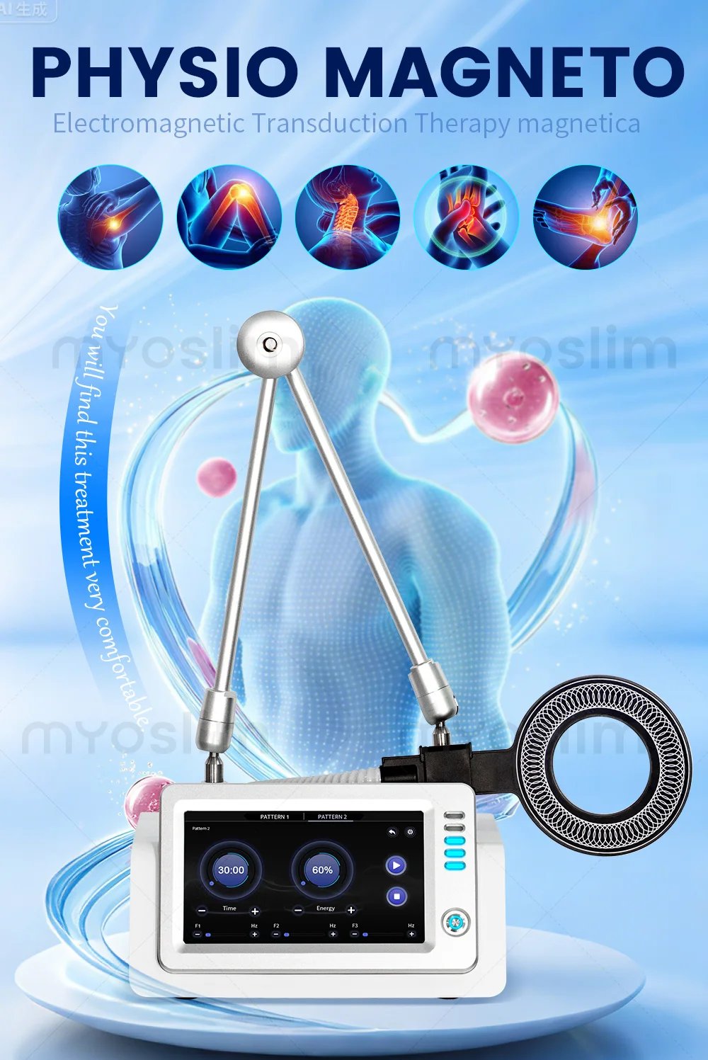 Portable Emtt Physio Magneto therapy Magnetoterapia Pain Relief PEMF Sports Injury Therapy Magnetotherapy Physiotherapy Device