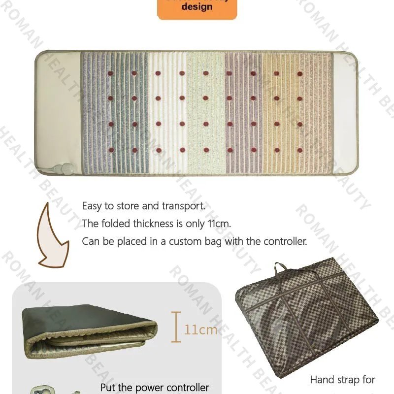 Far Infrared PEMF Magnetic Therapy Bio Crystal Mat Natural Chakra Energy Massage Cushion Photon Long Wave Tech Back Pain Relief