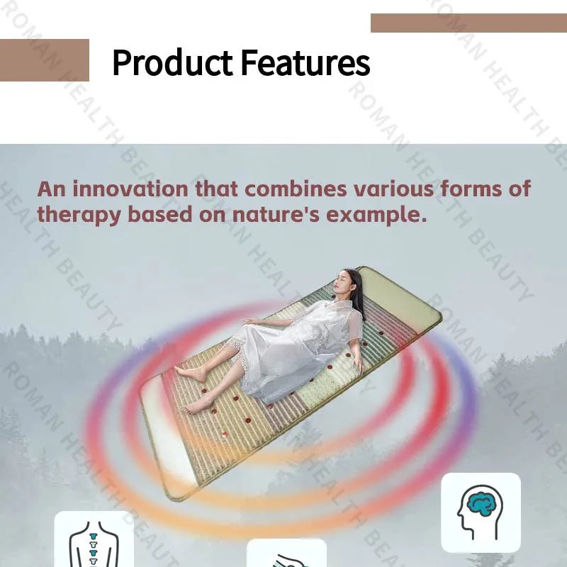 Far Infrared PEMF Magnetic Therapy Bio Crystal Mat Natural Chakra Energy Massage Cushion Photon Long Wave Tech Back Pain Relief