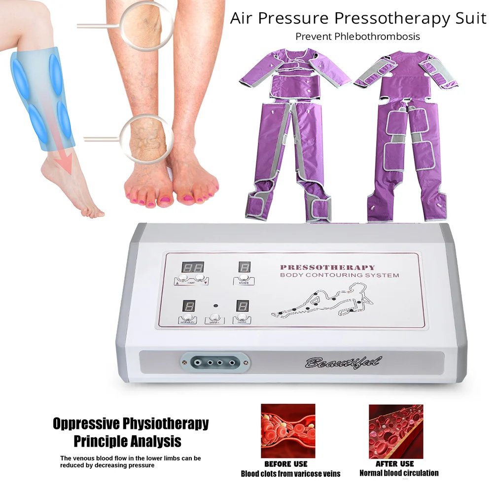 Wrvaro 3D Air Wave Pressure Lymphatic Drainage Vacuum Pressotherapy Machine Sauna Suit Weight Loss Body Shaping Massage Equipmen