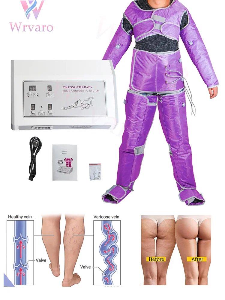 Wrvaro 3D Air Wave Pressure Lymphatic Drainage Vacuum Pressotherapy Machine Sauna Suit Weight Loss Body Shaping Massage Equipmen