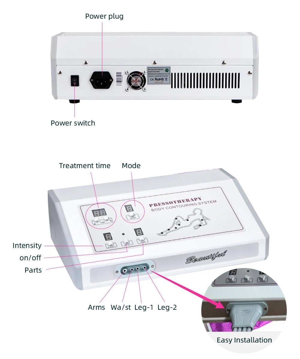 Wrvaro 3D Air Wave Pressure Lymphatic Drainage Vacuum Pressotherapy Machine Sauna Suit Weight Loss Body Shaping Massage Equipmen