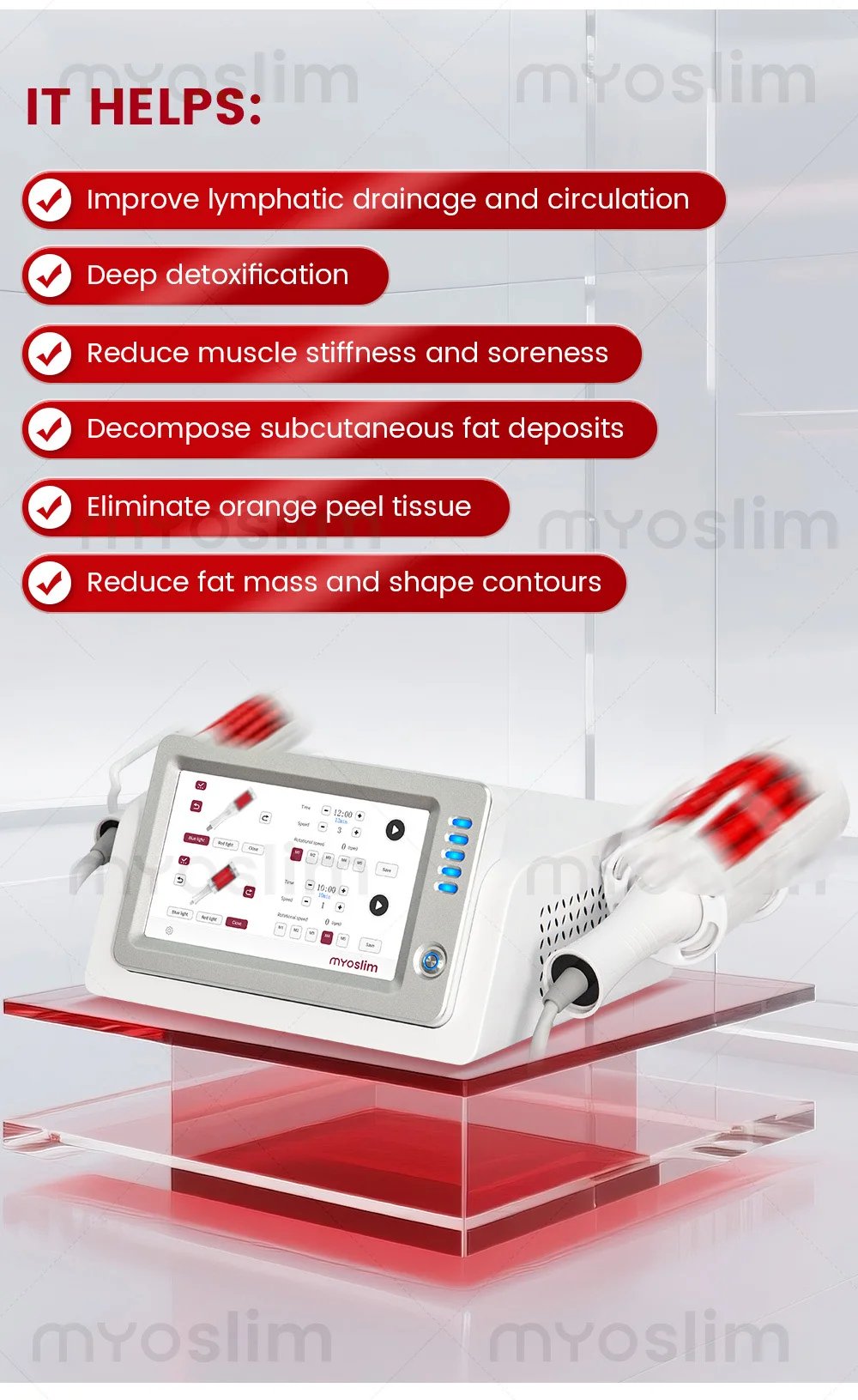 Myolim Slimming massage cellulite Body Facial Treatment 360 Degree Vibration therapy Inner Ball Roller fat removal Machine