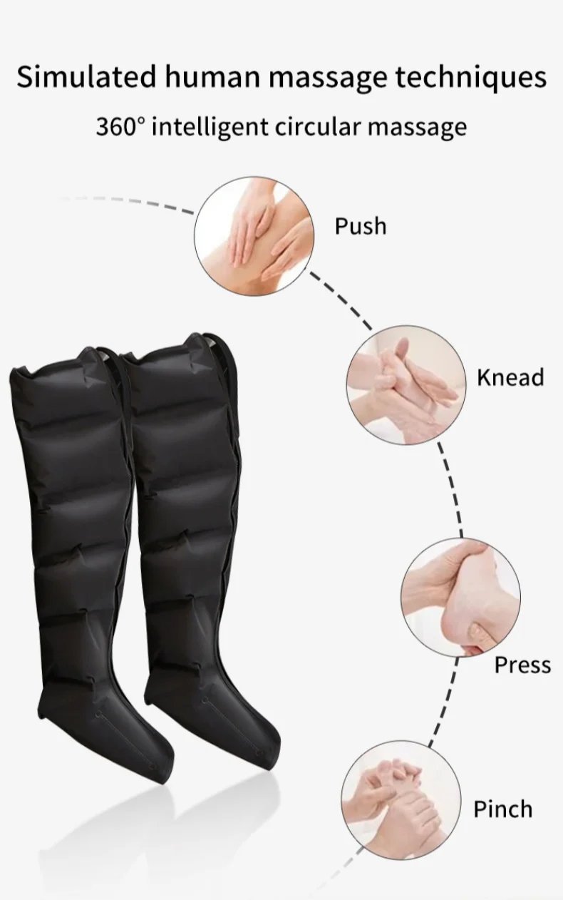Air Pressure Leg Massager Foot Massage Boots Kneading Squeeze Deep Relaxation Calf With Remote Control