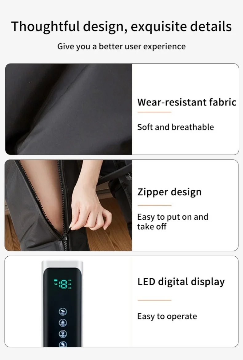 Air Pressure Leg Massager Foot Massage Boots Kneading Squeeze Deep Relaxation Calf With Remote Control