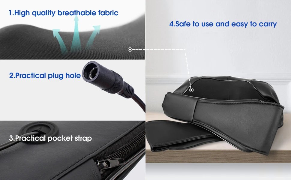 Shiatsu Neck and Shoulder Massager Heated Back Massager U Shape Deep Kneading Electric Massage Pillow For Neck Waist Leg Body Shiatsu Neck and Shoulder Massager Heated Back Massager U Shape Deep Kneading Electric Massage Pillow For Neck Waist Leg Body