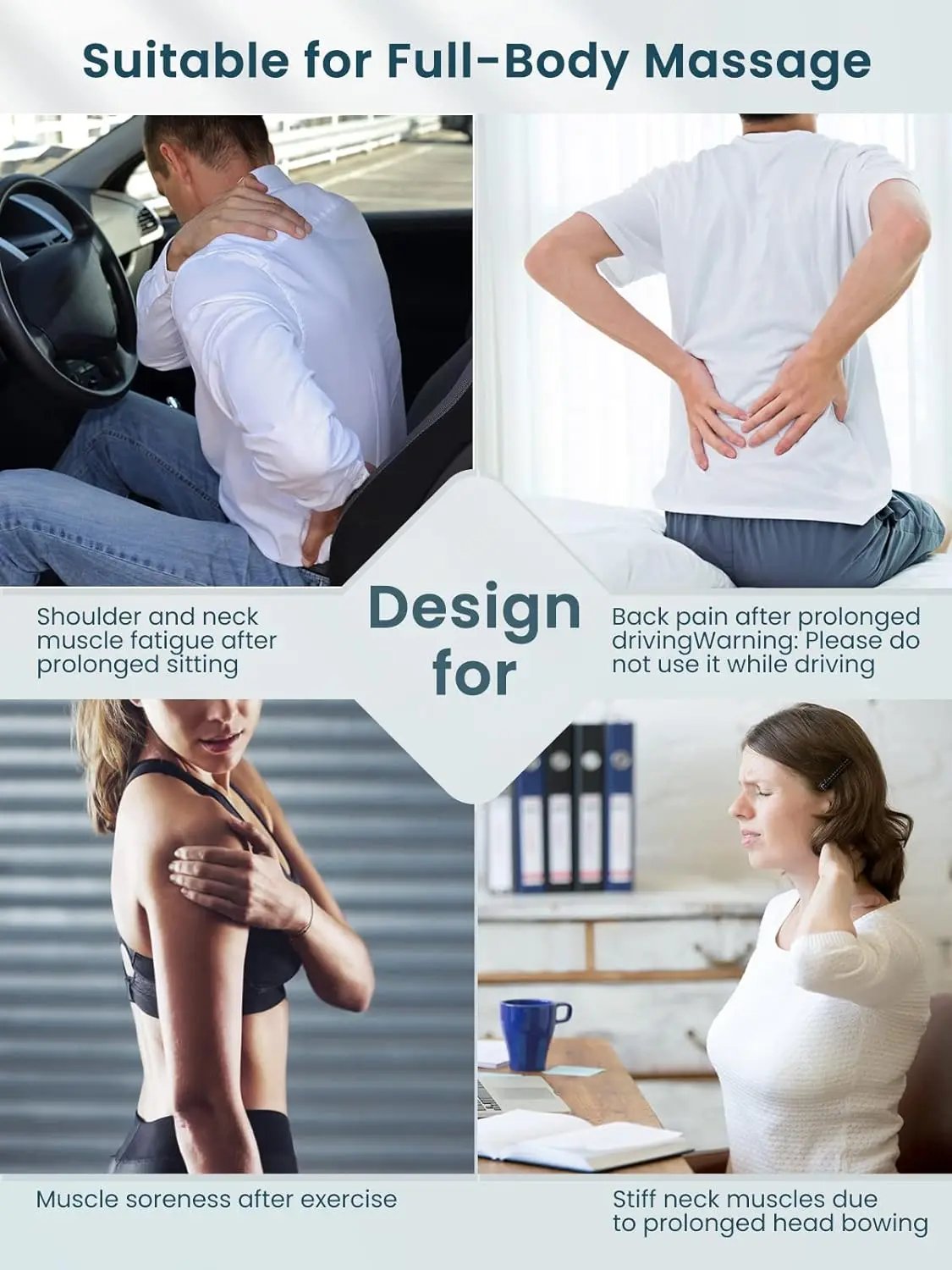 Shiatsu Neck and Shoulder Massager Heated Back Massager U Shape Deep Kneading Electric Massage Pillow For Neck Waist Leg Body Shiatsu Neck and Shoulder Massager Heated Back Massager U Shape Deep Kneading Electric Massage Pillow For Neck Waist Leg Body