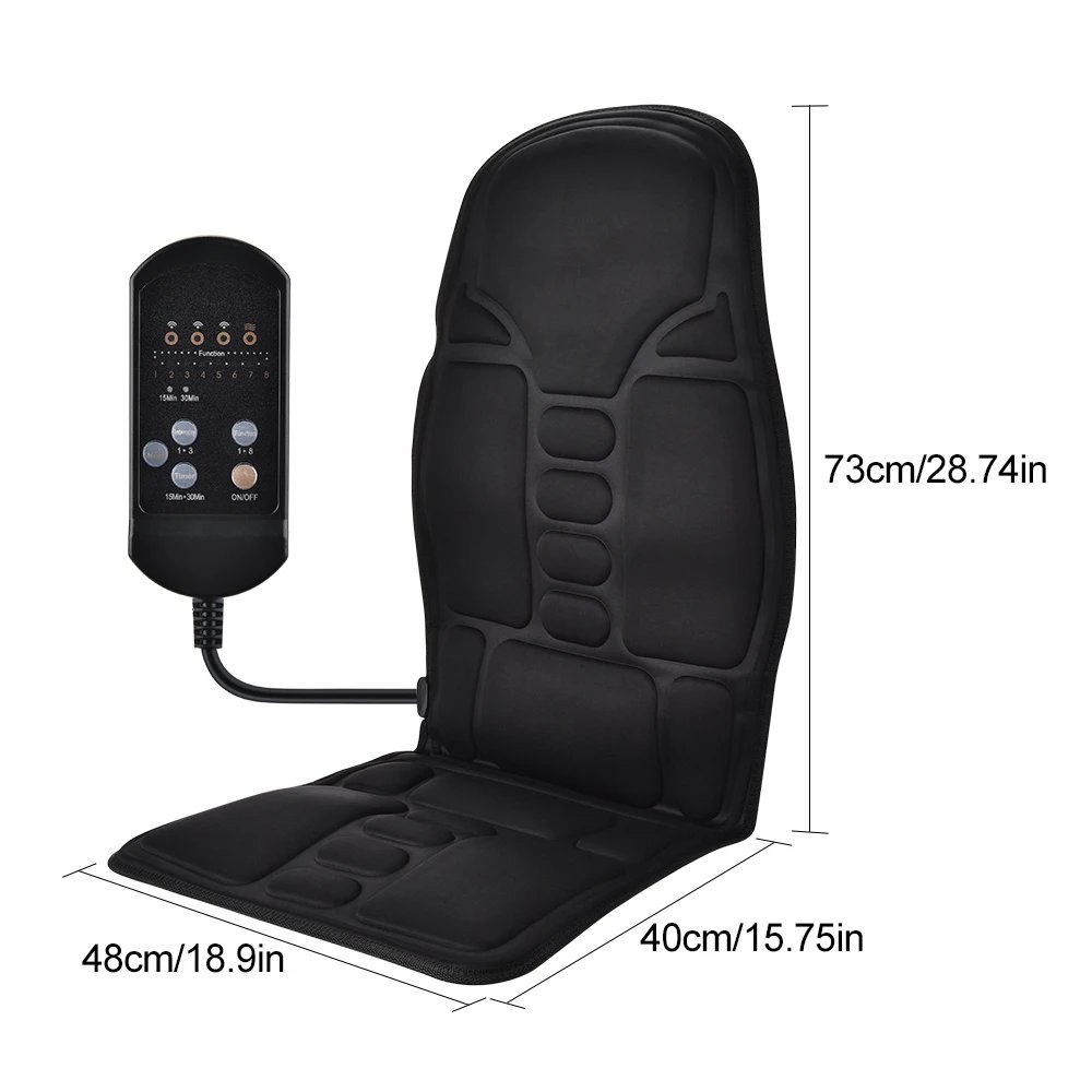 Electric Back Massager Infrared Full-Body Massage Chair Cushion Heating Vibrator Car Home Office Lumbar Neck Mattress Chair Mat