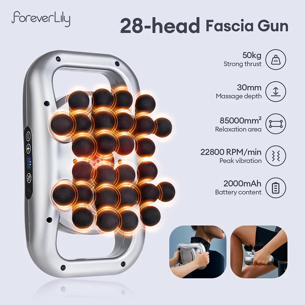 48-Heads Body Massage Gun High-Frequency Vibration Fascia Gun Back Waist Thigh Massager Neck Shoulder Massager Muscle masajeador