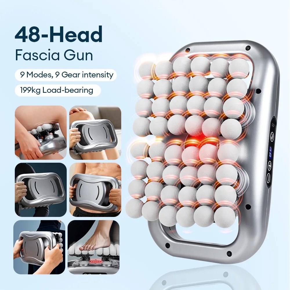 48-Heads Body Massage Gun High-Frequency Vibration Fascia Gun Back Waist Thigh Massager Neck Shoulder Massager Muscle masajeador
