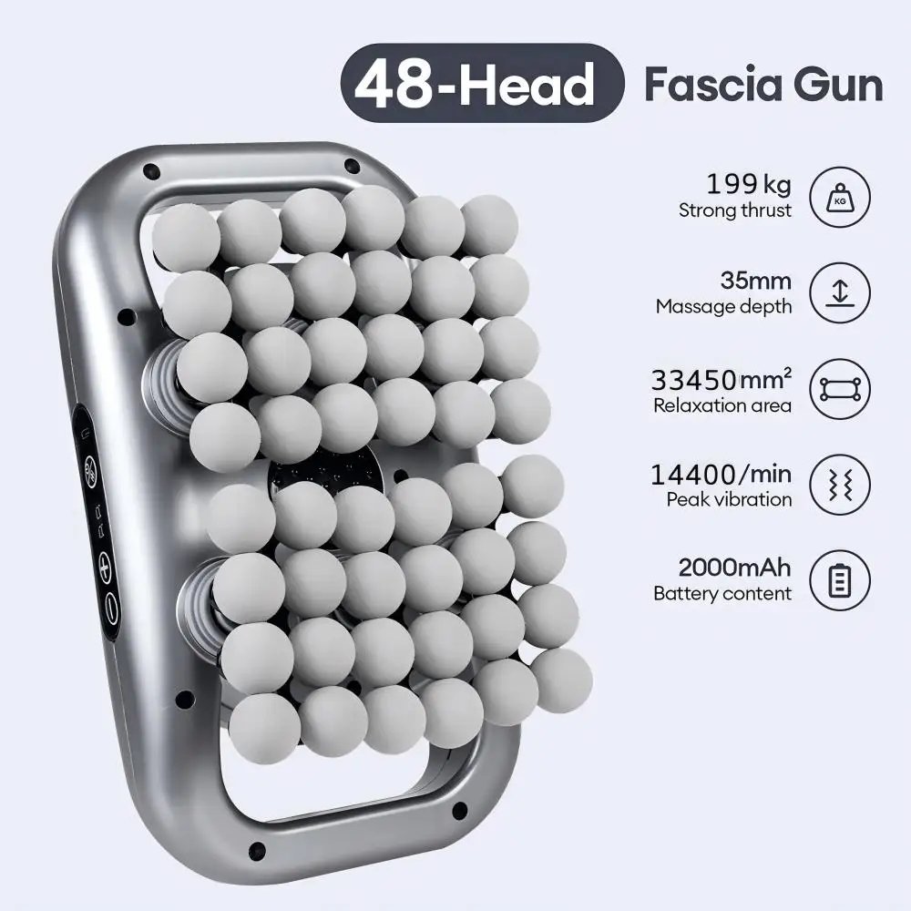 48-Heads Body Massage Gun High-Frequency Vibration Fascia Gun Back Waist Thigh Massager Neck Shoulder Massager Muscle masajeador