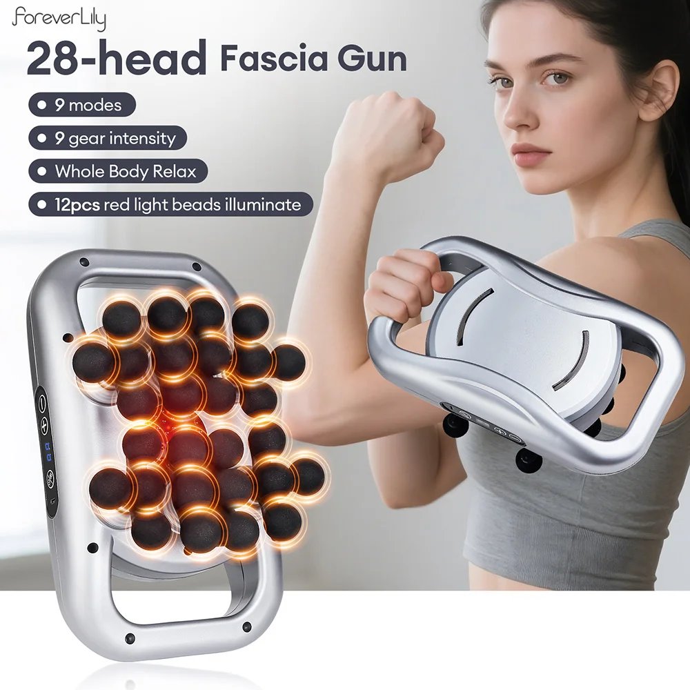 48-Heads Body Massage Gun High-Frequency Vibration Fascia Gun Back Waist Thigh Massager Neck Shoulder Massager Muscle masajeador