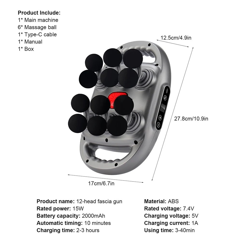 42-Heads Fascia Gun High-Frequency Vibration Body Massage Gun Back and Waist Massager Neck Shoulder Massager Muscle masajeador