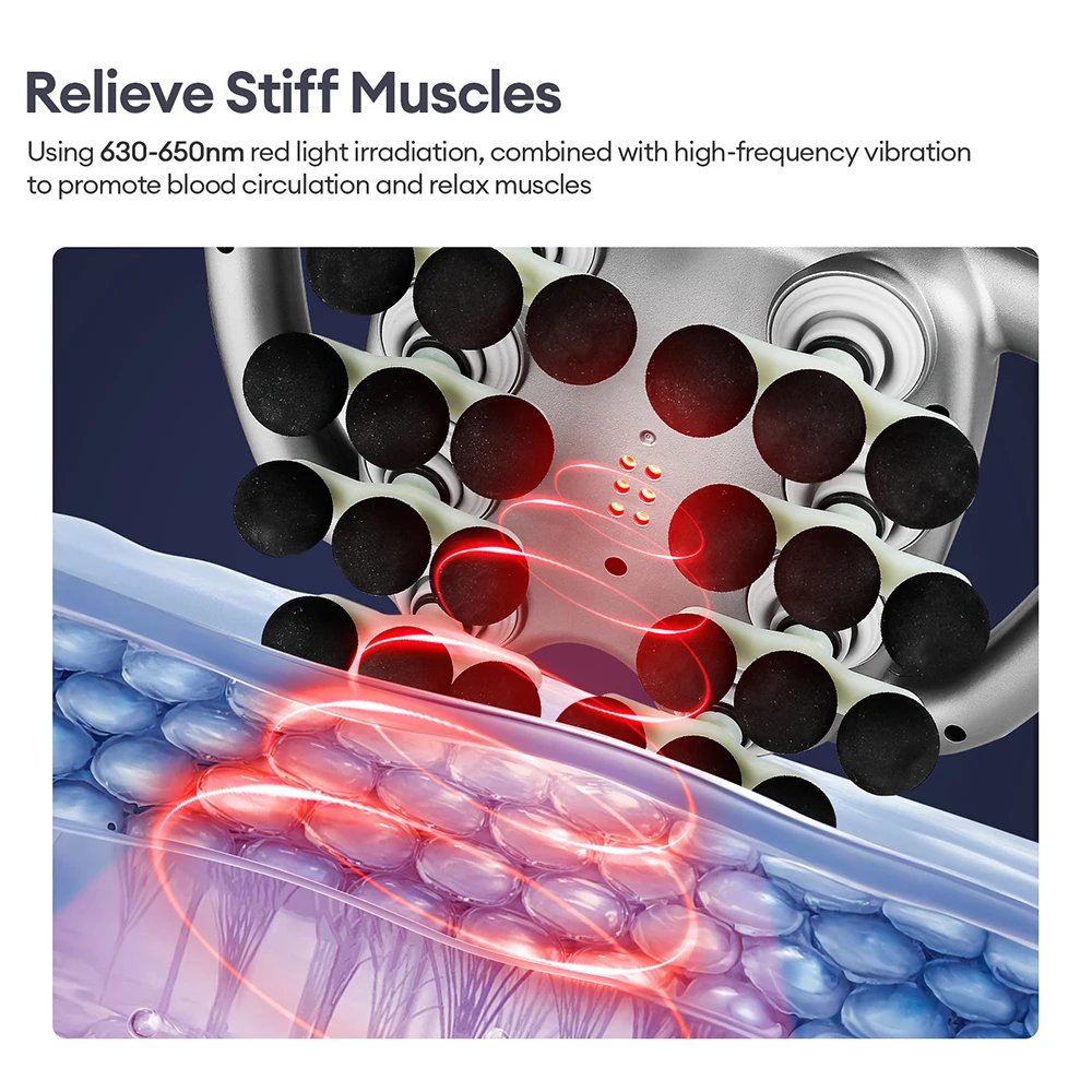 42-Heads Fascia Gun High-Frequency Vibration Body Massage Gun Back and Waist Massager Neck Shoulder Massager Muscle masajeador