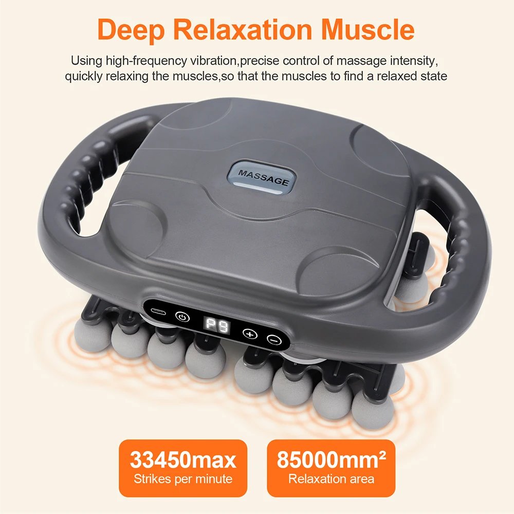 42-Heads Fascia Gun High-Frequency Vibration Body Massage Gun Back and Waist Massager Neck Shoulder Massager Muscle masajeador