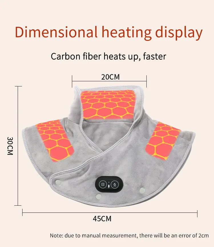 Electric Heating Shoulder Neck Pad Cervical Wrap Three Gear Thermal Compress Massager Vibration Shawl Warm Back Tool Relax Brace
