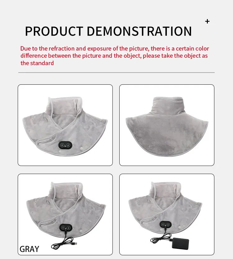 Electric Heating Shoulder Neck Pad Cervical Wrap Three Gear Thermal Compress Massager Vibration Shawl Warm Back Tool Relax Brace