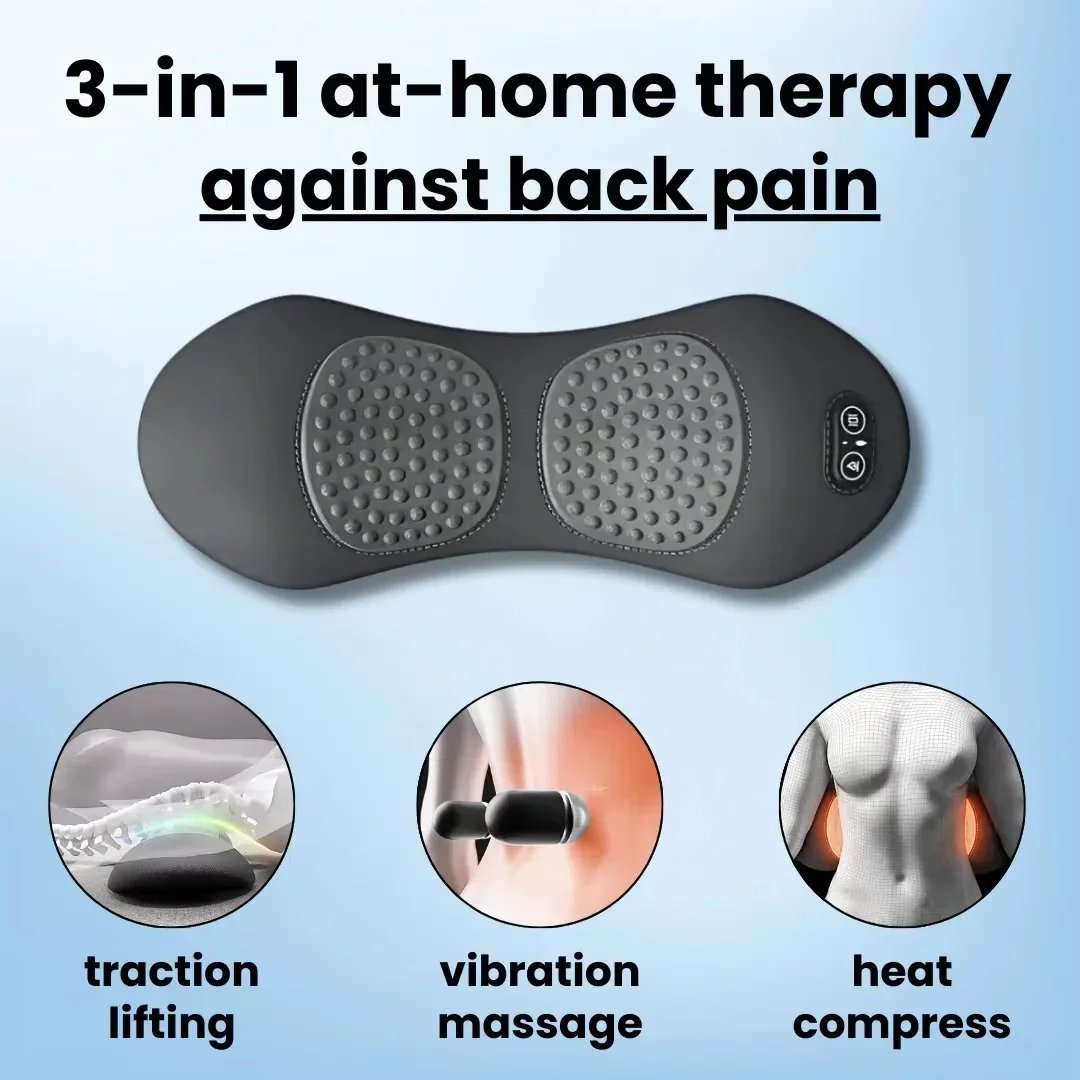 Okayso 3-in-1 Back Massager with Relief Bed Sleeping Shiatsu Deep Tissue Portable Shoulder Lower Back Pain Relief Waist Massager