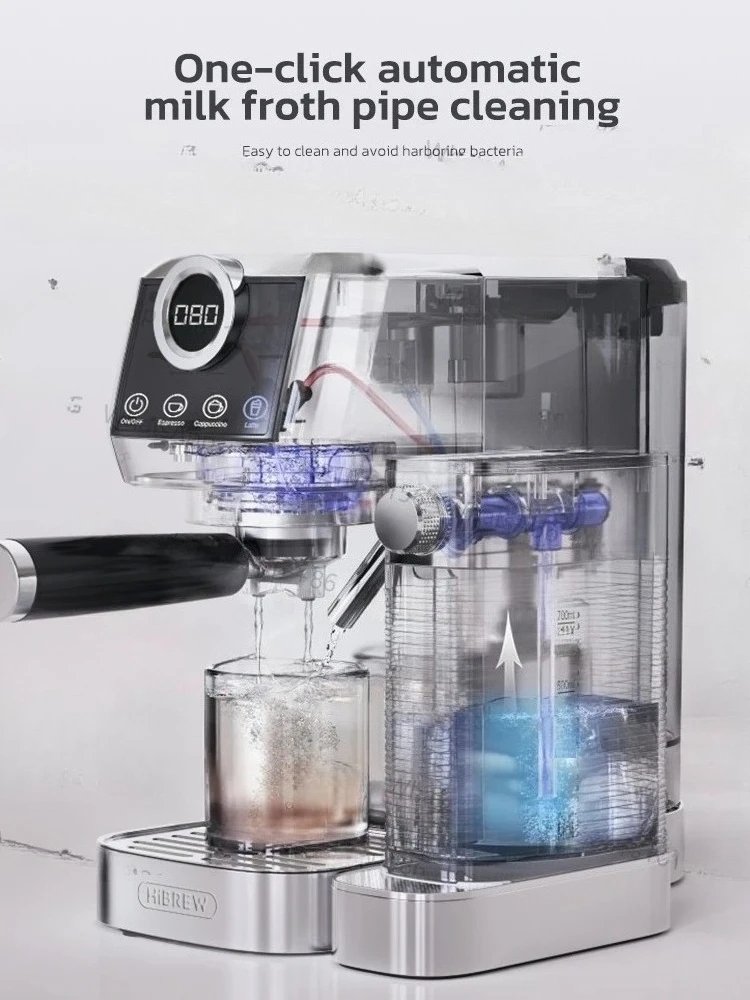 3 in 1 Semi Automatic Espresso Cappuccino Latte Coffee Machine Automatic Milk Froth Ground Coffee Stainless Steels H13A