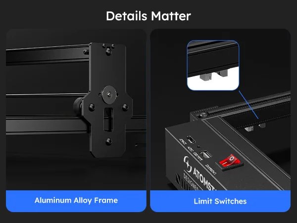 Atomstack A20 Pro V2 Laser Engraver machine Machine Quad-Laser Cutter 20W For Metal Arcylic Wood Glass Logo 400*365mm