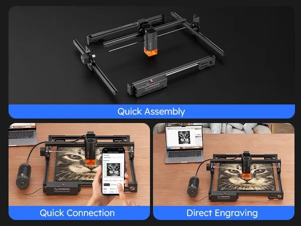 Atomstack A20 Pro V2 Laser Engraver machine Machine Quad-Laser Cutter 20W For Metal Arcylic Wood Glass Logo 400*365mm