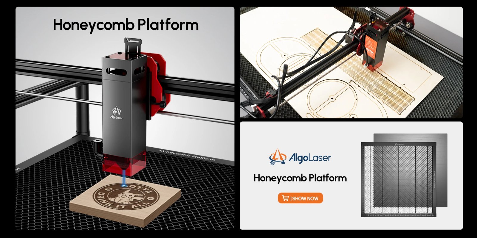 AlgoLaser DIY KIT MK2 10W Laser Engraver with Air Assist Nozzle High Accuracy Laser Engraving Cutting Machine for DIY Wood Logo
