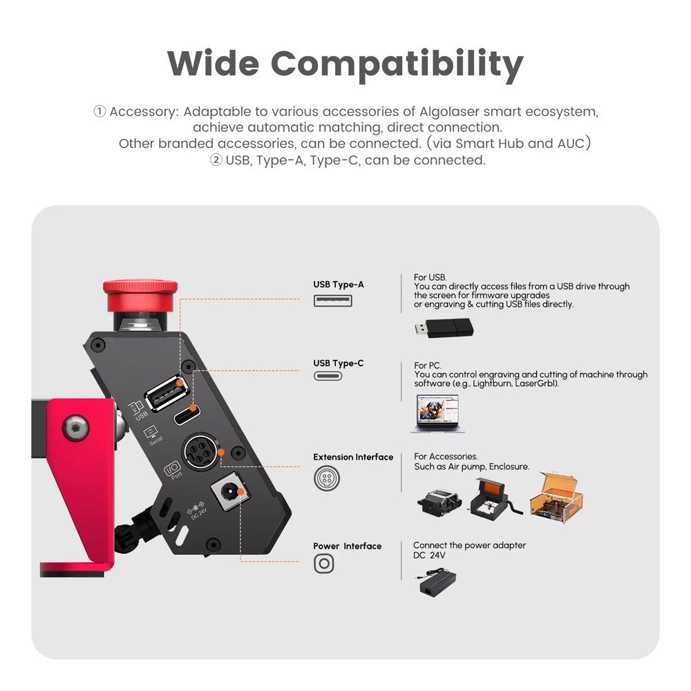 AlgoLaser DIY KIT MK2 10W Laser Engraver with Air Assist Nozzle High Accuracy Laser Engraving Cutting Machine for DIY Wood Logo