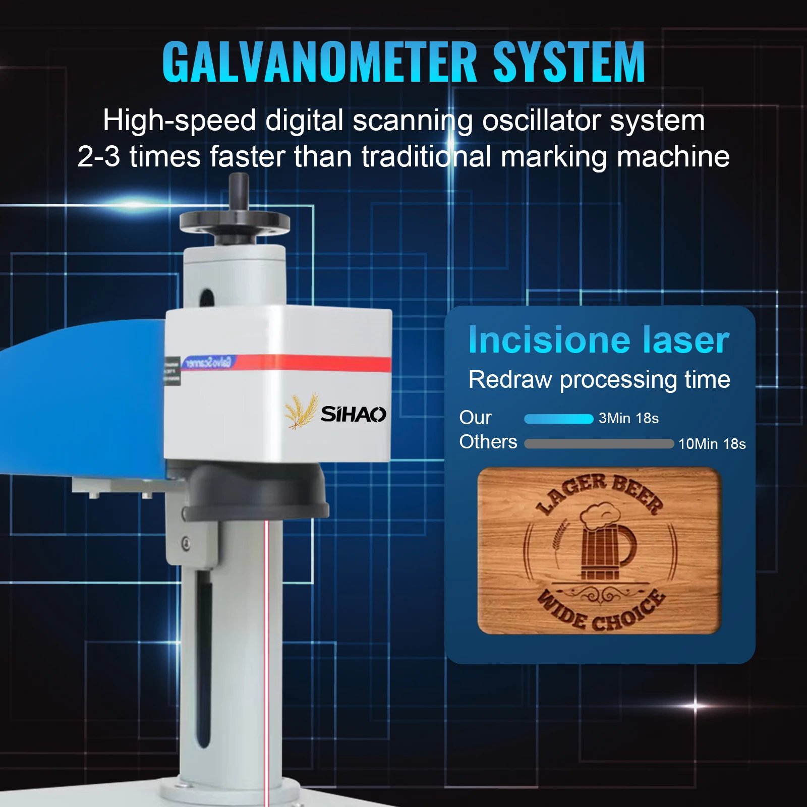 SIHAO Fiber Laser Marking Machine 20W 30W 50W Engraving Cutter with EZCAD2 Control Software for Metal Steel Gold Silver